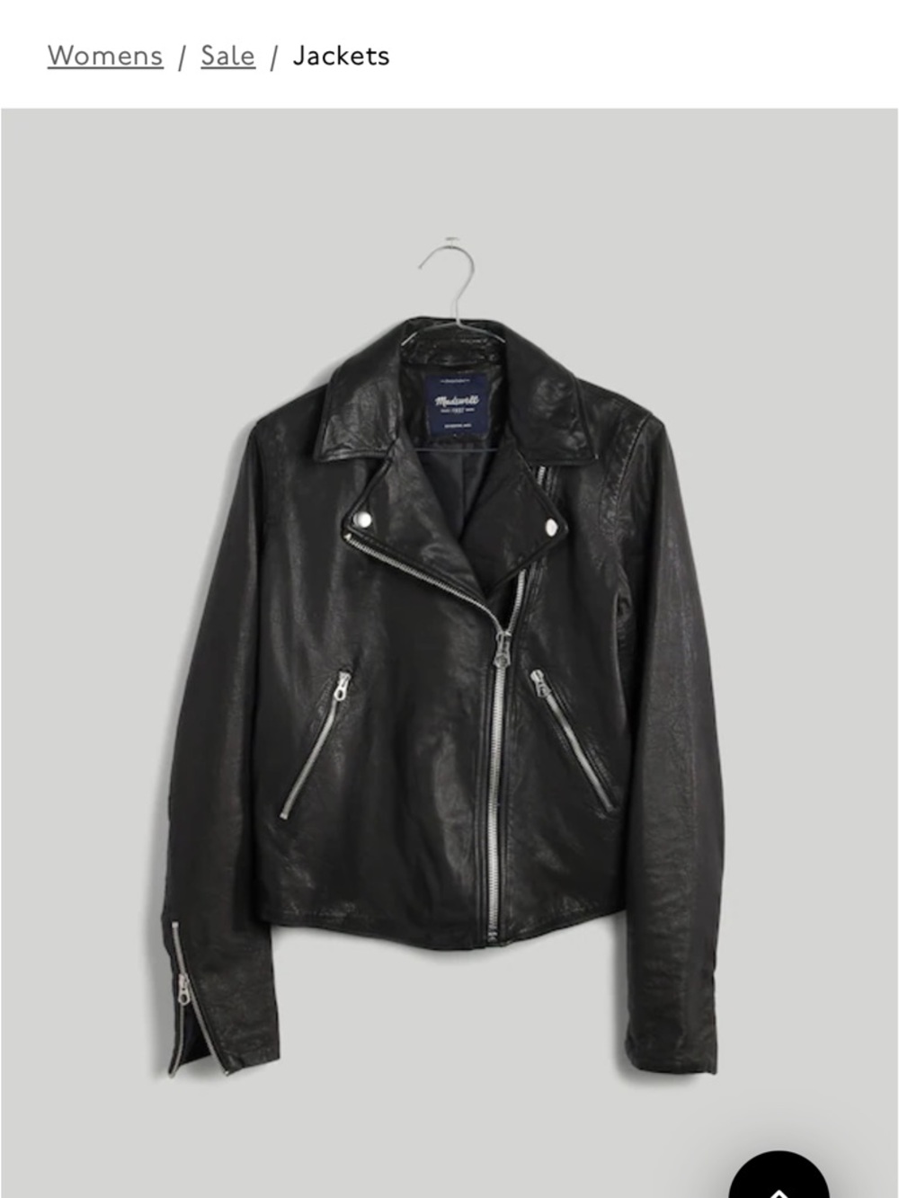 Madewell Black Asymmetrical Leather Moto Jacket